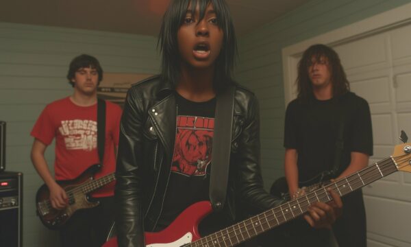 Band Performance with Red Guitar