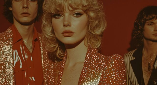 Music Band Trio in Red