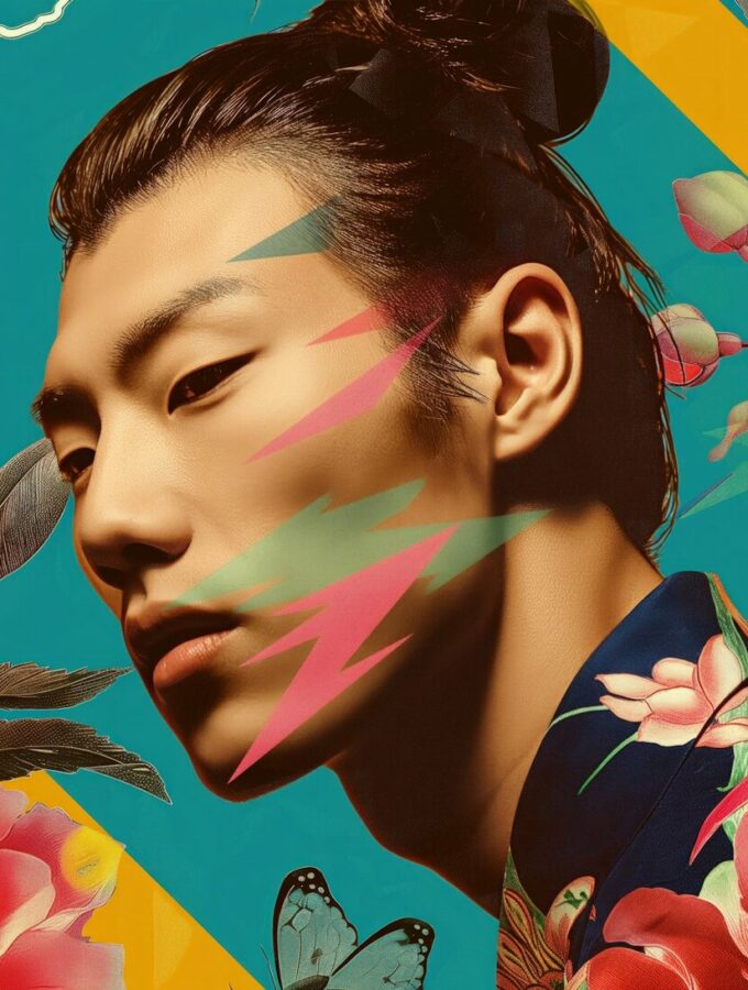 Surreal Floral Geometric Composite